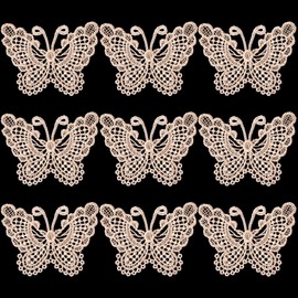 PAGOW 25PCS Ivory Butterfly Crochet Lace Doily Dessert Pad Afternoon Tea Cushion Christmas Valentines Decoration for Wedding Home Coffee Shop