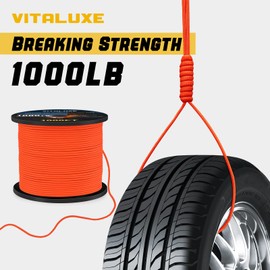 VITALUXE 1000lb Paracord Rope, 4mm 12 Triple Strands Paracord, Heavy Duty Tactical Parachute Cord for Survival Gear, Camping, Hiking, and Ideal for Bracelets, Lanyards, Type III, 250FT, Orange
