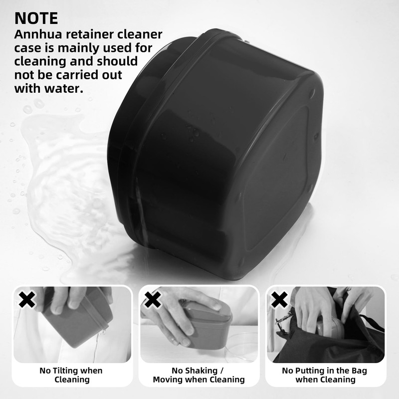 Annhua Denture Cup Retainer Cleaning Case Denture Soaking Container With