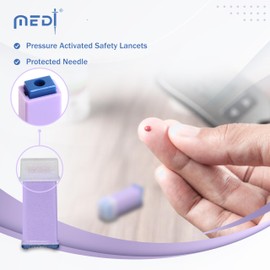 Medt - Pressure Activated Safety Lancets (28G x 1.8mm) - Gamma Ray Sterilized, Ideal for Blood Testing, Single Use and Gentle for Comfortable Testing - 20 Boxes of 100ct Bulk