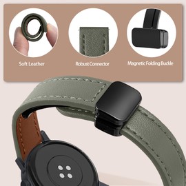 SeNool PU Leather Strap Compatible with CMF by Nothing Watch Pro 2, Men and Women Soft Magnetic PU Leather Replacement Watch Strap Bands - Green