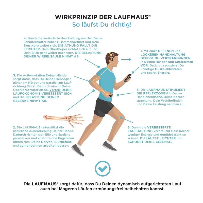 Laufmaus® Classic black | Grip element for posture and performance