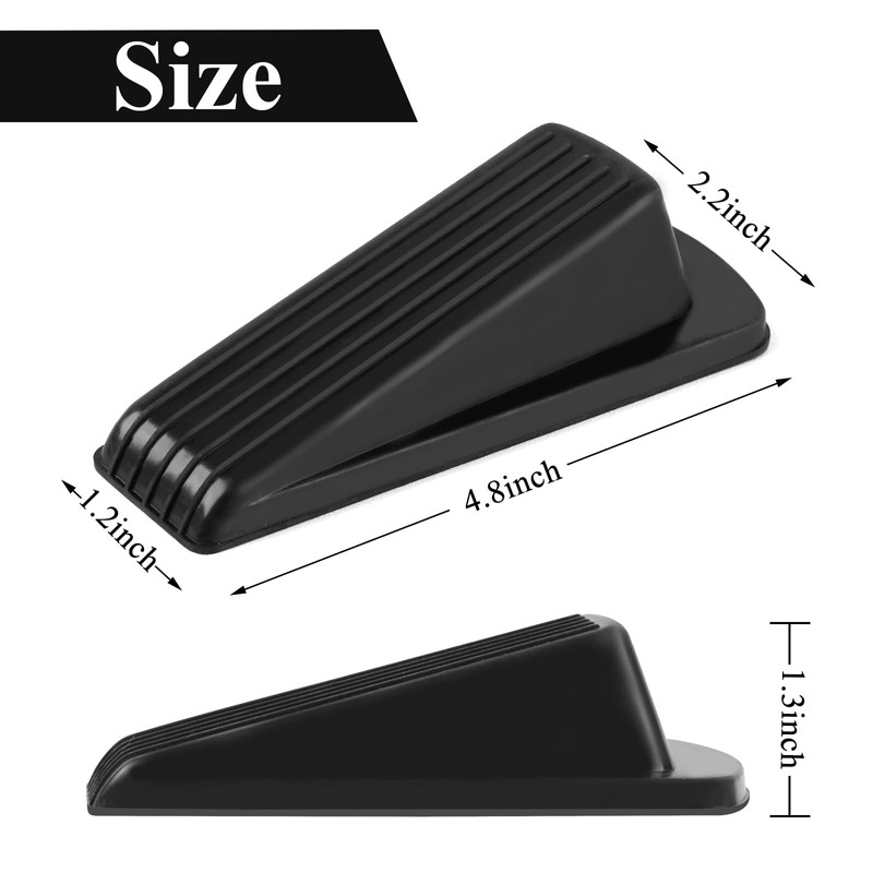 4 Pack Door Stoppers, Rubber for Bottom of Door, Rubber