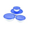 Sterilite plastic 8 Piece Covered Set Bowl, Multisize, White &