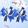 6PCS Glitter Cheer Bow Large Cheer Bows Rhinestones Hair Bows