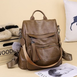 Brown cross bag leather daily backpack bag shoulder bag Thomas leather bag For women