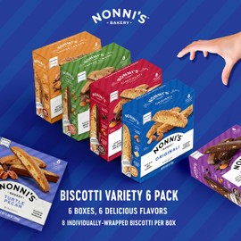 Nonni's Italian Biscotti Variety Pack - 6 Assorted Flavors - Holiday Snack for Christmas Cookies - Cookie Variety Pack - Italian Cookie Assortment - Biscotti Individually Wrapped Cookies - Kosher