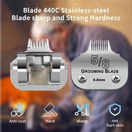 5/8 WIDE TOE Pet Dog Grooming Detachable Blades,Compatible with Andis,Oster A5,Wahl KM10/Moser 45/Masterclip A5 Clippers,Cut Length 1/32-inch