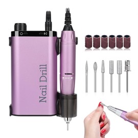 Portable Acrylic Nail Drill 35000RPM,Professional Electric Nail E-File Machine for Gel Nails,Nail kit Drill Bits Manicure Tool Suitable Salon Home Use（Purple）
