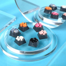 MAYL 2 Pack Keyboard Keycaps Metal and Rubber Keycaps Grey Keycaps Cute Cat Paw Keycap Kawaii Keycaps Custom Keycaps with Keycap Puller (Grey Base with White Cat Paw)