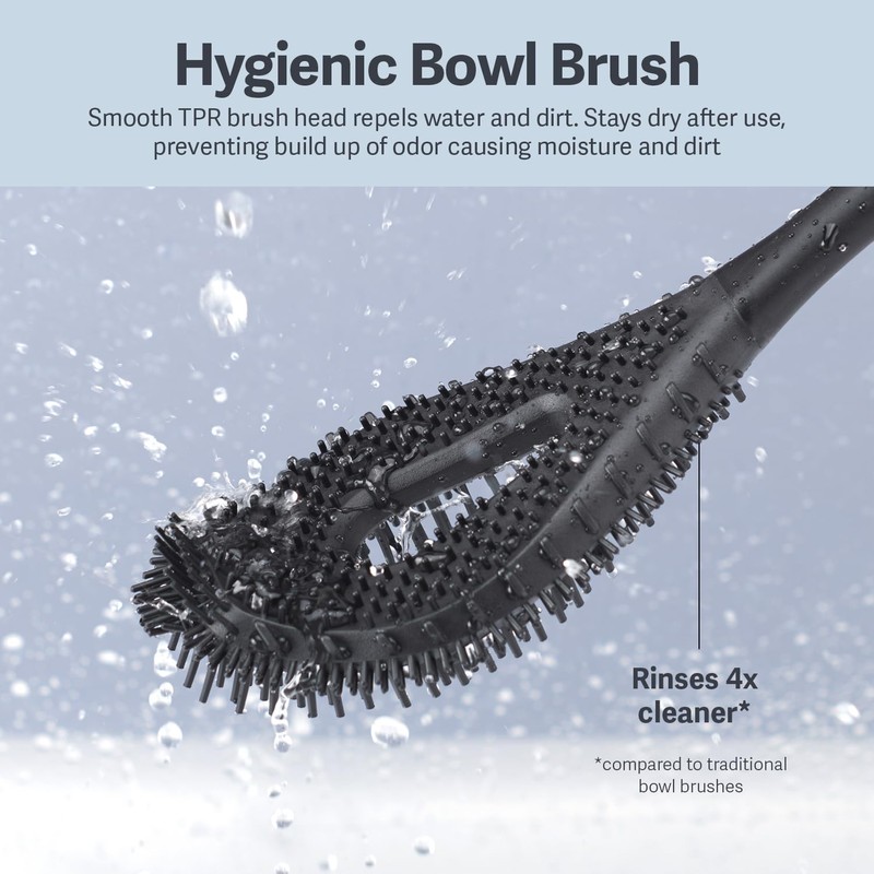 Casabella Hygenic Toilet Bowl Brush with Caddy, Black
