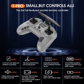 havcybin Jumper T-PRO Remote Control RC Model ELRS Hall Sensor Gimbals Internal Multi-Protocol Module for FPV Racing Drone (TPRO ELRS 1000mW)