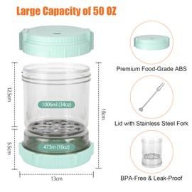 VINATO Cucumber Jar to Turn Over | Fermenting Jar with Strainer & Reverse System | Kimchi Container, Sourdough Glass, Dishwasher Safe | For Vegetables & Spices (1.5 L)