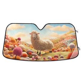 Car Windshield Sun Shade Foldable, Animal Alpaca Sun Shade for Car Truck Window Front Windshield, Blocks UV Rays Sun Visor Protector Sun Heat Reflector to Keep Your Vehicle Cool, M