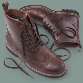 Miscly Flat Waxed Cotton Shoe Laces for Boots, Sneakers, and Shoes – Multiple Lengths and Colors Available (54", Dark Brown)