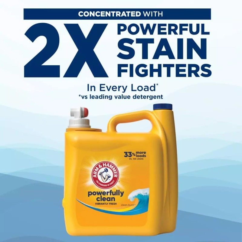 Arm & Hammer Clean Burst, 170 Loads Liquid Laundry Detergent,
