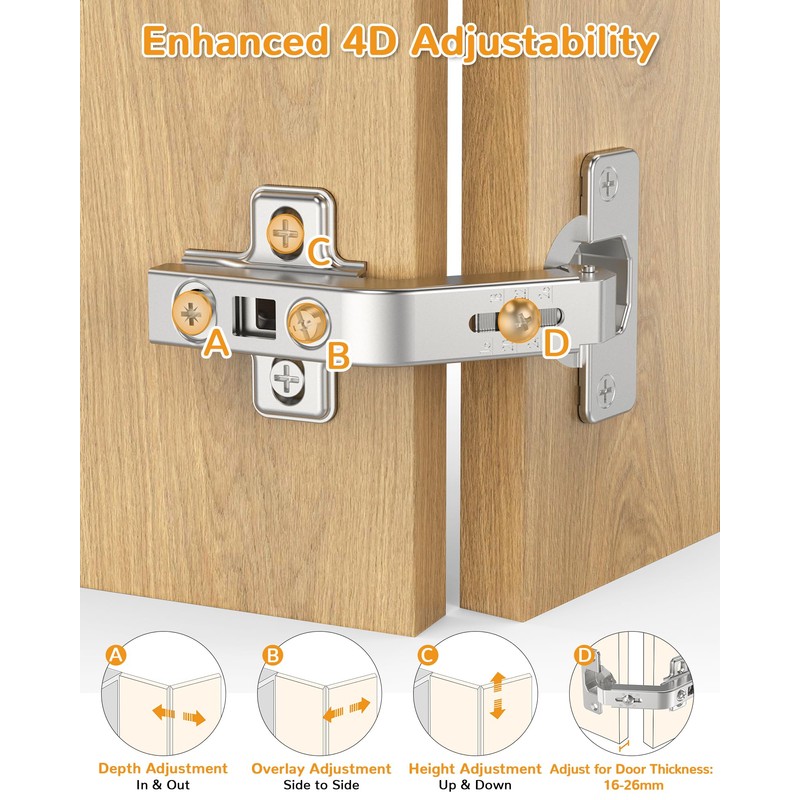 Chibery 2 Pack 135° Lazy Susan Hinges, Kitchen Corner Cabinets,