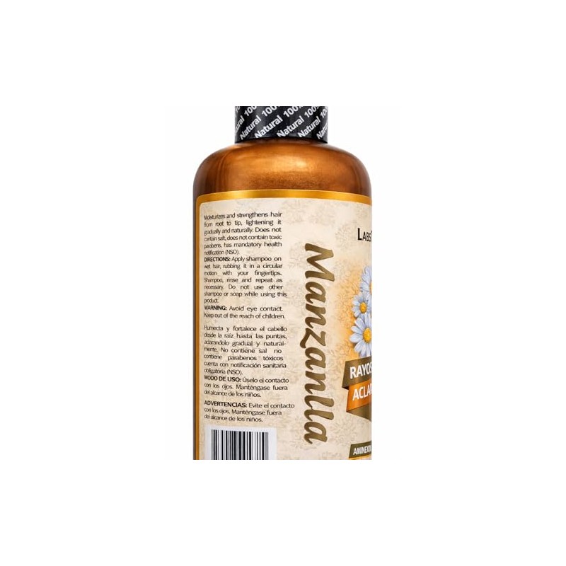 Shampoo Manzanilla Rayos Gold Aclarante Labs Ncredible Brillo Extra Aminexil