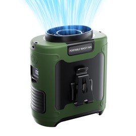 Ventilador de cintura con linterna, ventilador personal, portátil, recargable por USB, ventilador de trabajo con clip de cintura, ventilador de trabajo sin manos, 10000 mAh, ventilador de