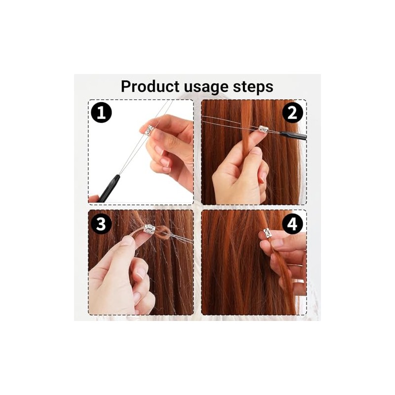 6Pcs Hair Extension Loop Threader, Bead Threader, Precise Threading |