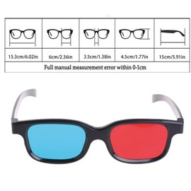 EnweiBingshi 2Pcs 3D Glasses,Portable 3D Rectangle Sunglasses,Trendy Retro Fashion Glasses for Light Shows, Holiday Parties, Home Theaters, TV Game (Red and blue)