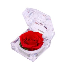 Red Rose, Preserved Flowers, Jewelry Case, Flower Arrangement, Gift, Birthday, Anniversary, Respect Visit, Red Rose