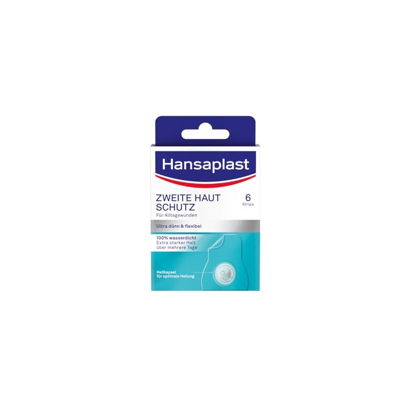 Hansaplast Plaster Second Skin Protection Regular (6 Strips), Thin and