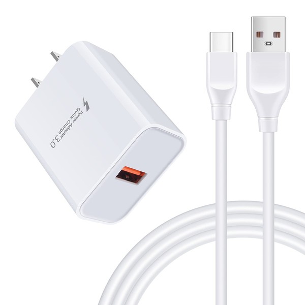 Rapid Charger type-c Android 18W/3A Smartphone USB-C Cable 1.83m/1 QC 3.0 Adapter Android Mobile Galaxy AC Adapter Type C Power Cord USB Outlet Aquos zero6 R6 Sense6,Galaxy F52,Note 20 20Ultra 10 9,S22 S21 FE S20 S10 Plus,A20s A42 A 50s A51 A52 A70s A71 
