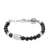 Diesel Men's Silver Stainless Steel Beaded Bracelet, One Size