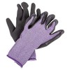 1x Purple Ladies M PVC-Coated Work Gloves - Heavy-Duty Protective