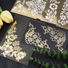 WANDIC 8 Sheets Gilding Lace Rub On Transfer Sticker, Gold
