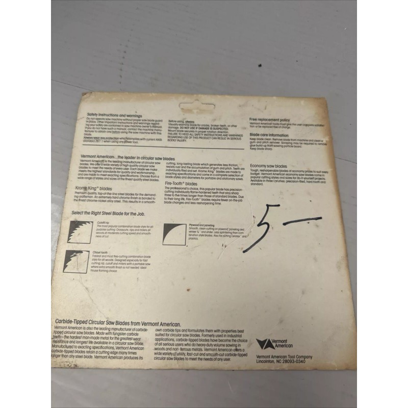 Vermont American 7 -7 1/4" Steel Cutoff/Rip Saw Blades #