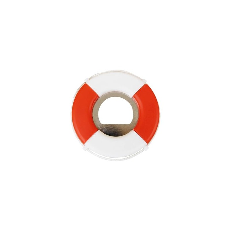 NKlaus Bottle Opener Lifebuoy, Red/White, 7 cm - Nautical Retro