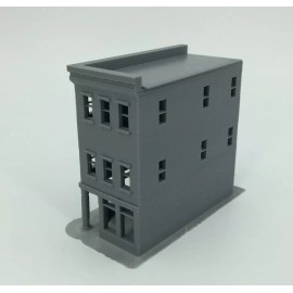 Model Scenery World 20th Century 3 Story Corner Shop Building - Z Scale 1:220 - 3D PRINTED Model USA