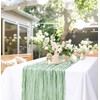 HEIPINIUYE 2 Pcs 13FT Sage Green Cheesecloth Table Runner 35