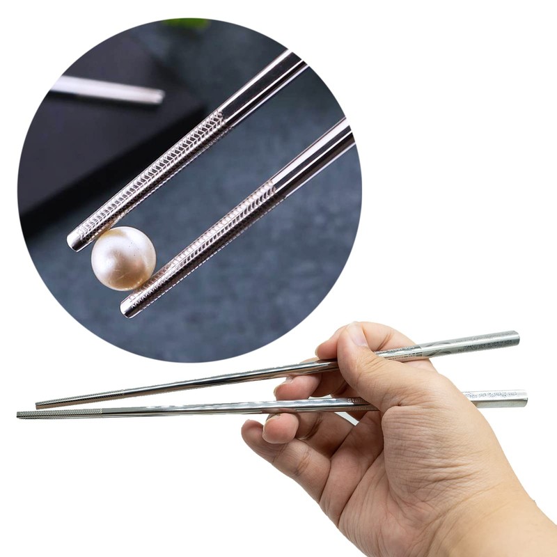 Chopsticks Stainless Steel 5 Pairs, Japanese Metal High-Quality Reusable Chopsticks