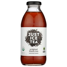 Just Ice Tea Ready To Drink Original Black Tea Unsweetened, Contains Caffeine, Fair Trade, Kosher, USDA Certified Organic, 16 Fluid Ounce (Pack of 12)