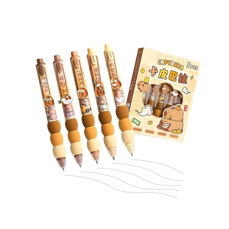 WEZCHUGHAOL Capybara Ballpoint Pens, Cute Erasable Ink Pens, 0.5mm Fine
