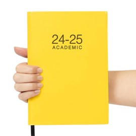 2024 2025 Academic A5 Week to view Diary School Planner Student Teacher Year w2v (Yellow)