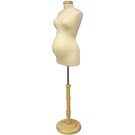 (JF-F8W8+BS-R01NX) ROXYDISPLAY Female Bodyform, Size 8 with 8 Month Maternity Form+Round Wooden Base+Cap