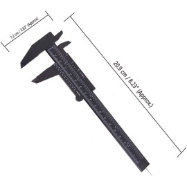 TamBee Plastic Vernier Caliper, 150mm Mini Caliper for School Students, Double Scale Caliper Jewelry Brow Sliding Gauge Ruler Measuring Tool 6Inch 5PCS(Black)