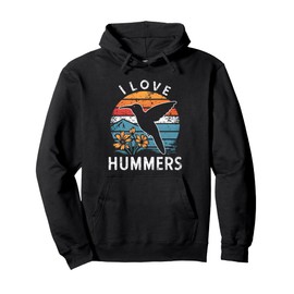 I Love Hummers cute Colibri bird Vintage Sunset Pullover Hoodie