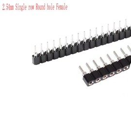 2.54mm 1x20Pin Round Female Socket Pin Row, Pitch 0.1" 20P Single Row Straight Female/Male Socket/Pin Header Connectors for PCB Electronic Circuit Board, Pack of 20