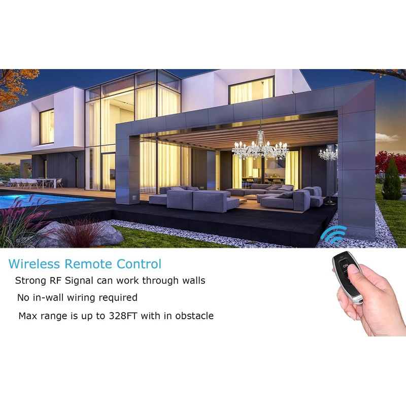 dstfuy Wireless Switch,110V/120V/240V /10A Relay No Wiring,Magnetic Multi Way Mini