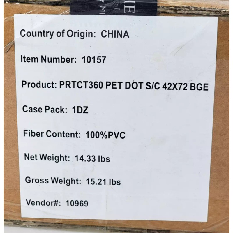 Manchester Mills Protect360° Shower Curtain 42x72 Petite Dot Beige Microban®