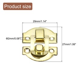 QUARKZMAN Pack of 8 Hasp Locks, 29 x 27 mm Retro Box Toggle Clasps, Metal Buckle Clasps, Suitcase Lock with Screws for Jewellery Box, Suitcase, Tool Box, Wooden Box, Gold
