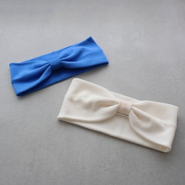 JewelVOX Hair Accessory, Hair Band, Sweat Material, Center, Ribbon, Stylish, Adult, White