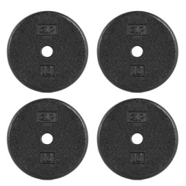 CAP Barbell Cast Iron Standard 1-Inch Weight Plate Set – Barbell Weights for Home Gym, Strength Training, and Weightlifting, 10 lb Set of 4, Black