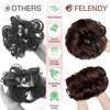 Felendy Messy Bun Hair Piece Wavy Curly Scrunchies Fluffy Donut
