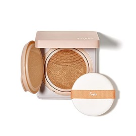 Fujiko Dual Cushion, 02, Healthy Color, 0.4 oz (12 g) (With Puff), Foundation, Concealer, UV Protection, Gloss, Moisturizing